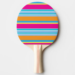 Raquette De Ping Pong Rayures colorées magiques mignonnes