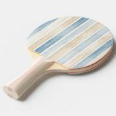 Raquette De Ping Pong Rayures Crème Bleu de Plage (Devant Angle)