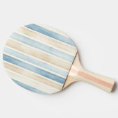 Raquette De Ping Pong Rayures Crème Bleu de Plage (Côté)