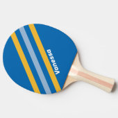 Raquette De Ping Pong Rayures de bord de mer avec nom (Côté)
