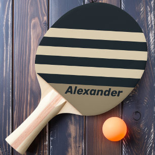 Raquette De Ping Pong Rayures de désert orageux rétro avec nom