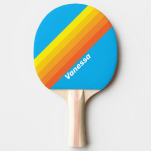 Raquette De Ping Pong Rayures de mer éclatantes avec nom