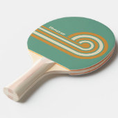 Raquette De Ping Pong Rayures de mousse rétro avec nom (Devant Angle)