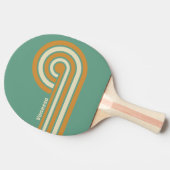 Raquette De Ping Pong Rayures de mousse rétro avec nom (Côté)