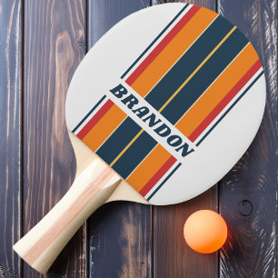 Raquette De Ping Pong Rayures de planche arc-en-ciel délavé vintage avec