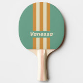Raquette De Ping Pong Rayures épinglées Moss Rétro avec nom (Dos)