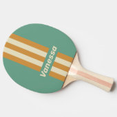 Raquette De Ping Pong Rayures épinglées Moss Rétro avec nom (Côté)