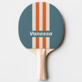 Raquette De Ping Pong Rayures fines rétro Surfside avec nom (Dos)