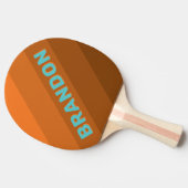 Raquette De Ping Pong Rayures gras sarcelle du désert avec nom (Côté)