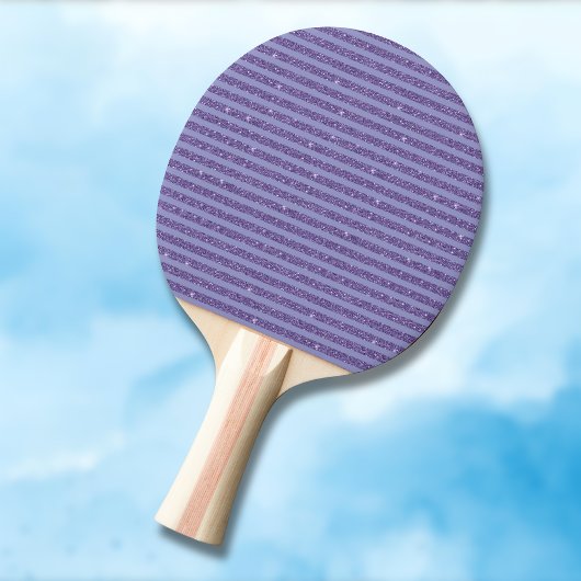 Raquette De Ping Pong Rayures horizontales de style paillettes d'améthys
