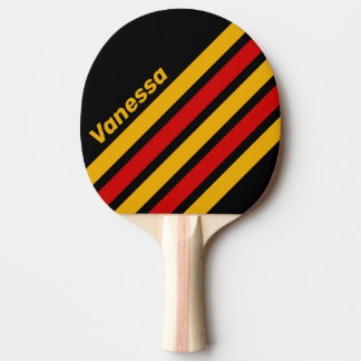 Raquette De Ping Pong Rayures inclinées de la capitale vintage avec nom