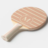 Raquette De Ping Pong Rayures Monogram couleur pêche douce (Devant Angle)