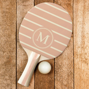 Raquette De Ping Pong Rayures Monogram couleur pêche douce