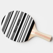 Raquette De Ping Pong Rayures noires, grises, blanches personnalisables (Côté)