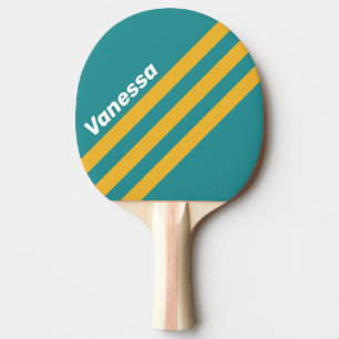 Raquette De Ping Pong Rayures obliques de lever de soleil de coquillages