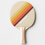 Raquette De Ping Pong Rayures Rétro avec Nom (Devant)