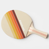 Raquette De Ping Pong Rayures Rétro avec Nom (Côté)