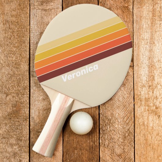 Raquette De Ping Pong Rayures Rétro avec Nom