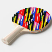 Raquette De Ping Pong Rayures Rétro Électriques (Devant Angle)