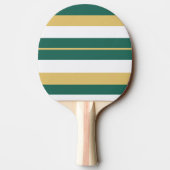 Raquette De Ping Pong Rayures rythmiques vert or blanc (Dos)