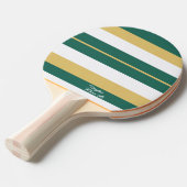 Raquette De Ping Pong Rayures rythmiques vert or blanc (Devant Angle)