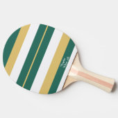Raquette De Ping Pong Rayures rythmiques vert or blanc (Côté)