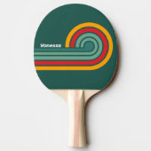 Raquette De Ping Pong Rayures Vertes avec Nom (Dos)