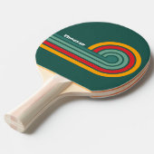 Raquette De Ping Pong Rayures Vertes avec Nom (Devant Angle)