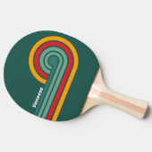 Raquette De Ping Pong Rayures Vertes avec Nom (Côté)