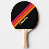 Raquette De Ping Pong Rayures VHS Rétro avec Nom (Devant)