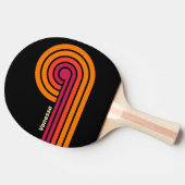 Raquette De Ping Pong Rayures VHS Rétro avec Nom (Côté)