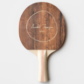Raquette De Ping Pong Reclaimed Wood Name in Drawn Circle  (Dos)