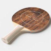 Raquette De Ping Pong Reclaimed Wood Name in Drawn Circle  (Devant Angle)