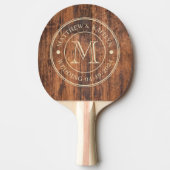 Raquette De Ping Pong Reclaimed Wood Wedding Monogram (Devant)