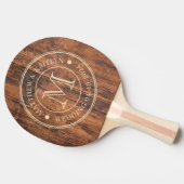 Raquette De Ping Pong Reclaimed Wood Wedding Monogram (Côté)