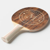 Raquette De Ping Pong Reclaimed Wood Wedding Monogram Heart (Devant Angle)
