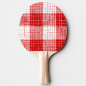 Raquette De Ping Pong Red and White Bold Checkered Plaid Design  (Dos)
