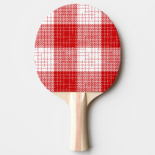 Raquette De Ping Pong Red and White Bold Checkered Plaid Design  (Devant)