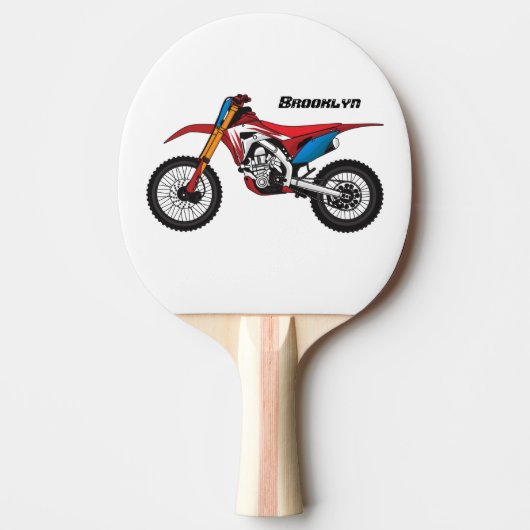 Raquette De Ping Pong Red dirt bike motorcycle (Devant)