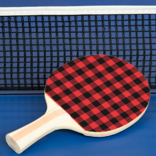 Raquette De Ping Pong Red Flannel Buffalo Check Motif