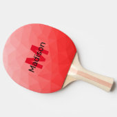 Raquette De Ping Pong Red gradient geometric mesh pattern Monogram (Côté)