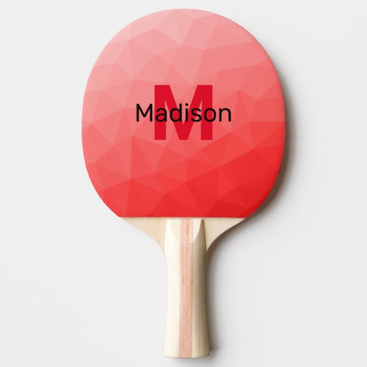 Raquette De Ping Pong Red gradient geometric mesh pattern Monogram (Devant)