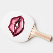 Raquette De Ping Pong Red Lips Kiss Hearts (Côté)