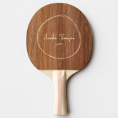 Raquette De Ping Pong Red Oak Wood Name in Drawn Circle  (Dos)