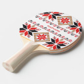 Raquette De Ping Pong Red Stars Diamonds Cross Stitch Custom (Devant Angle)