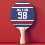 Raquette De Ping Pong Red White Blue Sports Jersey Nom personnalisé Numé<br><div class="desc">Si vous êtes propriétaire d'une équipe de football d'Imaginaire,  fabriquez vos propres produits et montrez-les à vos amis ! Ou - Jouez-vous au football du lycée et voulez un memento? Ce design sportif est parfait pour tout athlète jouant au football ou au baseball.</div>
