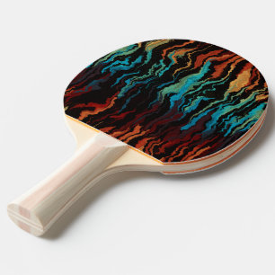 Raquette De Ping Pong Regardant dans l'abstrait du feu