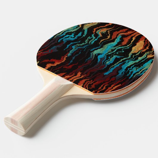 Raquette De Ping Pong Regardant dans l'abstrait du feu (Dos Angle)