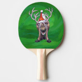 Raquette De Ping Pong Reindees Noël Sur Vert (Devant)