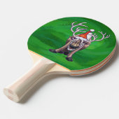 Raquette De Ping Pong Reindees Noël Sur Vert (Devant Angle)